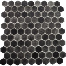 Мозаика стеклянная Hex Antislip 31.7х30.7 см цвет черный