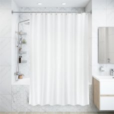 Штора для ванны Silver Rain, 180х200 см, полиэстер, цвет белый/серебряный