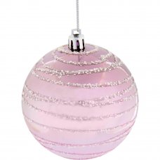 Елочный шар 7,8 см пластик розовый