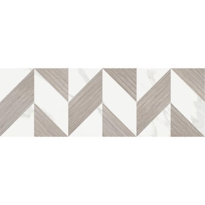 Декор настенный Бьорк Шеврон 20x60 см цвет белый/коричневый, SM-82186302