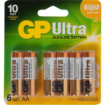 Батарейка алкалиновая GP 15AU4/2-CR AA, 6 шт., SM-82203303