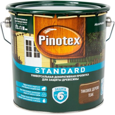 Пропитка Pinotex Standard цвет тик 2.7 л, SM-82241362