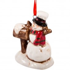 Украшение ёлочное «Снеговик», 9.5 см, керамика