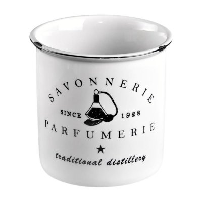 Стакан для зубных щёток Parfumer керамика цвет белый/чёрный, SM-82260768