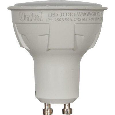Лампа светодиодная Uniel GU10 220 В 6 Вт спот 500 лм, белый свет, SM-82263083
