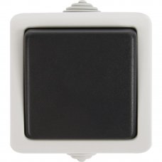 Выключатель накладной влагозащищенный LK Studio Aqua 1 клавиша IP54 цвет серый