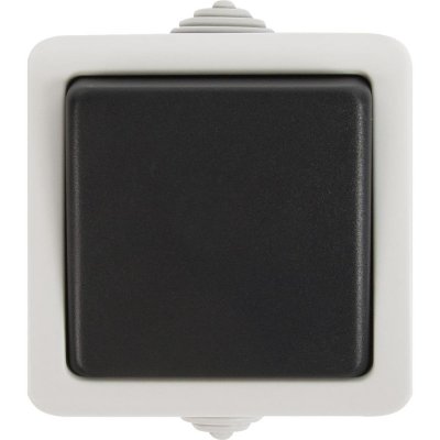 Выключатель накладной влагозащищенный LK Studio Aqua 1 клавиша IP54 цвет серый, SM-82268422