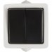 Выключатель накладной влагозащищенный LK Studio Aqua 2 клавиши IP54 цвет серый, SM-82268423