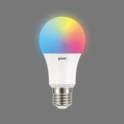 Лампа светодиодная Gauss E27 220-240 В 10 Вт груша матовая 880 лм, регулируемый цвет света RGBW, SM-82279061