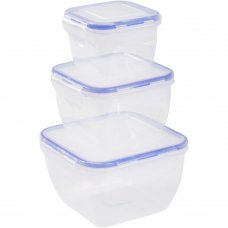 Набор контейнеров для хранения продуктов с зажимом 0.45/0.9/1.5 л
