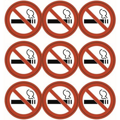 Наклейка «Не курить» 100х100 мм пластик, 9 шт., SM-82284741