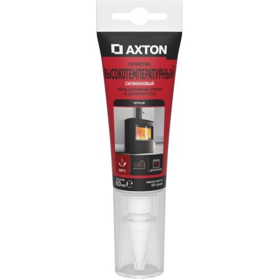 Герметик высокотемпературный Axton до 300°C цвет черный 60 мл, SM-82291563