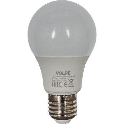 Лампа светодиодная Volpe Norma E27 220 В 7 Вт груша 470 лм, тёплый белый свет, SM-82303269
