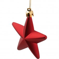 Набор ёлочных украшений «Звезда», 8 см, цвет красный, 3 шт.