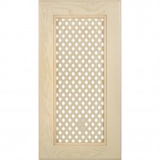 Дверь с решёткой для шкафа Delinia ID «Невель» 40x77 см, массив ясеня, цвет кремовый