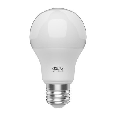 Лампа светодиодная Gauss Basic E27 220 В 9.5 Вт груша 800 лм, тёплый белый свет, SM-82340189