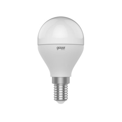 Лампа светодиодная Gauss Basic E14 220 В 7.5 Вт шар 3.4 м² свет нейтральный белый, SM-82340205