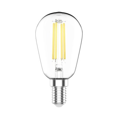 Лампа светодиодная Gauss Basic Filament E14 220 В 4.5 Вт шар декоративный прозрачный 470 лм, тёплый белый свет, SM-82340208