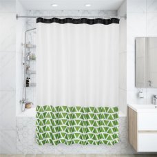 Штора для ванны Валенди с люверсами 180х200 см, полиэстер, цвет зелёный