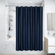 Штора для ванны «Oрганза» 180x200 см, полиэстер, цвет тёмно-синий