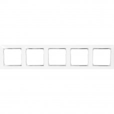 Рамка для розеток и выключателей Legrand Valena 5 постов, цвет белый/серый шёлк