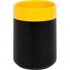 Стакан для зубныx щеток Keila керамика чёрный /жёлтый