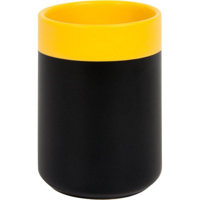 Стакан для зубныx щеток Keila керамика чёрный /жёлтый, SM-82367000