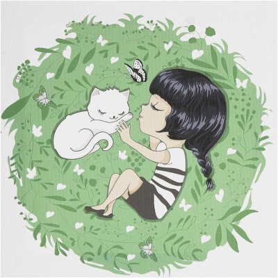 Картина на холсте «Девочка с котом» 30x30 см, SM-82402320