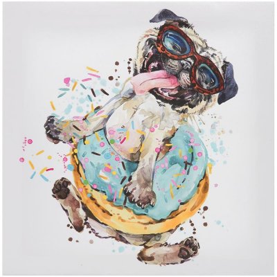 Картина на холсте «Собачка в очках» 30x30 см, SM-82402328