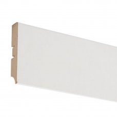 Плинтус напольный МДФ под покраску высота 80 мм длина 2.4 м цвет белый
