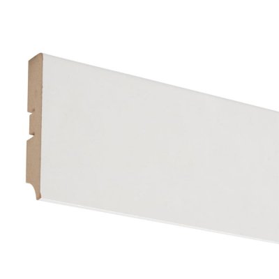 Плинтус напольный МДФ под покраску высота 80 мм длина 2.4 м цвет белый, SM-82402837