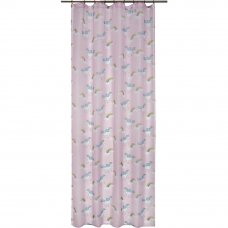 Тюль на ленте «Единорог» 250х260 см цвет розовый
