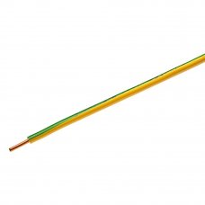 Провод Камкабель ПУВ 1x2.5, на отрез, ГОСТ, цвет зелёно-жёлтый