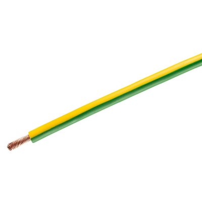Провод Камкабель ПуГВ 1x6, на отрез, ГОСТ, цвет желто-зеленый, SM-82422256