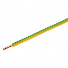 Провод Камкабель ПУВ 1x6, на отрез, ГОСТ, цвет зелёно-жёлтый