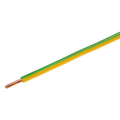 Провод Камкабель ПУВ 1x6, на отрез, ГОСТ, цвет зелёно-жёлтый, SM-82422270