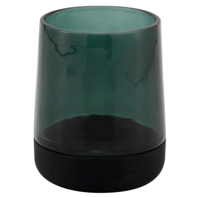 Стакан для зубных щёток Bonn Silicon стекло цвет зелёный/чёрный, SM-82423350