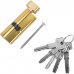 Цилиндр Abus KD6MM Z35/K45, 35x45 мм, ключ/вертушка, цвет золото, SM-82441701