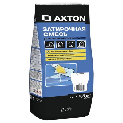 Затирка цементная Axton A.000 цвет белый 2 кг, SM-82454860