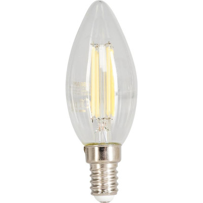 Лампа светодиодная филаментная Osram E14 220 В 5 Вт свеча прозрачная 520 лм белый свет, для диммера, SM-82455739