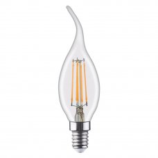 Лампа светодиодная филаментная Lexman E14 220 В 4.5 Вт свеча на ветру прозрачная 470 лм, белый свет