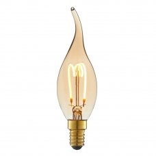 Лампа светодиодная филаментная Lexman E14 220 В 3 Вт свеча на ветру янтарная 200 лм, жёлтый свет