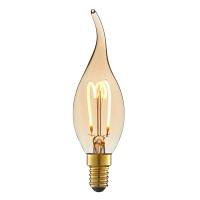 Лампа светодиодная филаментная Lexman E14 220 В 3 Вт свеча на ветру янтарная 200 лм, жёлтый свет, SM-82456326