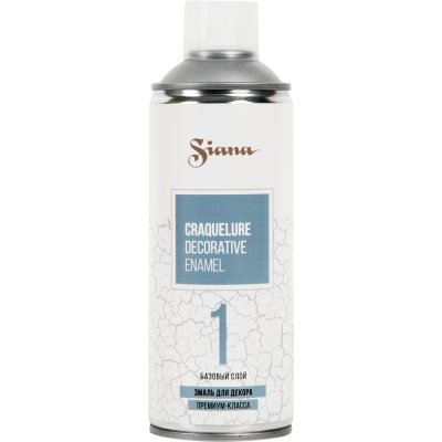 Краска аэрозольная Siana Craquelure базовая цвет серебро 520 мл, SM-82461819