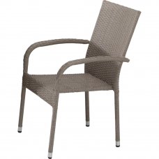 Кресло садовое 560x940x640 мм, металл/полиротанг, цвет бежевый