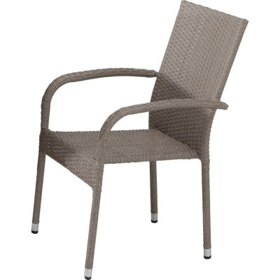 Кресло садовое 560x940x640 мм, металл/полиротанг, цвет бежевый, SM-82467038