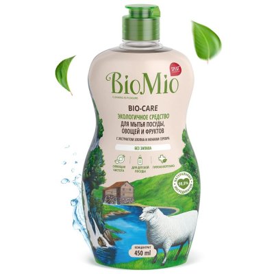 Средство для мытья посуды BioMio без запаха 0.45 л, SM-82480125