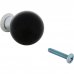 Ручка-кнопка мебельная KF10-12, хром, цвет черное стекло, SM-82482936