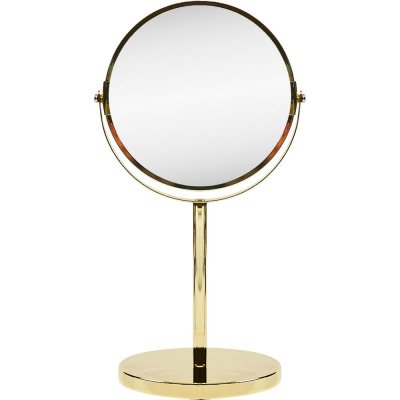 Зеркало настольное двустороннее Ø17 см цвет золотой, SM-82487553