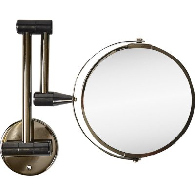 Зеркало настенное двустороннее Ø15 см цвет чёрный, SM-82487554